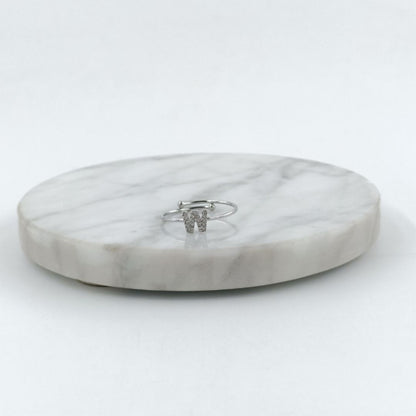 Anillo Plateado Inicial Personalizada Circonitas