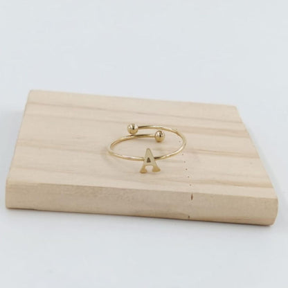 Anillo Dorado Inicial Personalizada