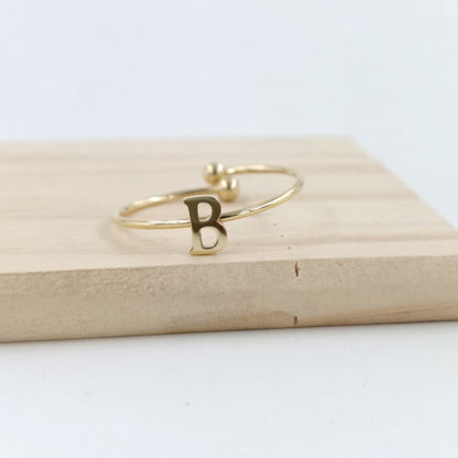 Anillo Dorado Inicial Personalizada