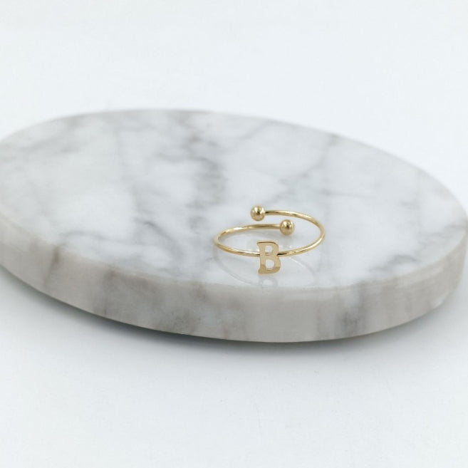 Anillo Dorado Inicial Personalizada