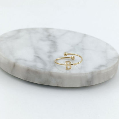 Anillo Dorado Inicial Personalizada