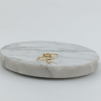 Anillo Dorado Inicial Personalizada