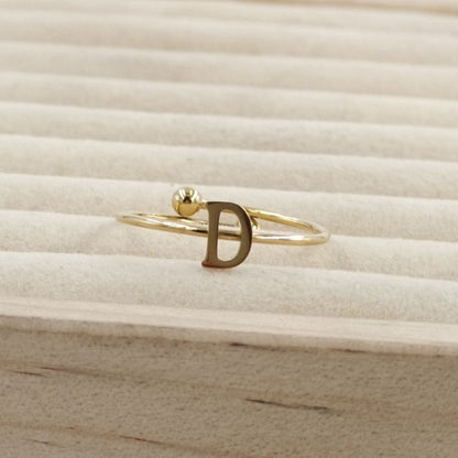 Anillo Dorado Inicial Personalizada
