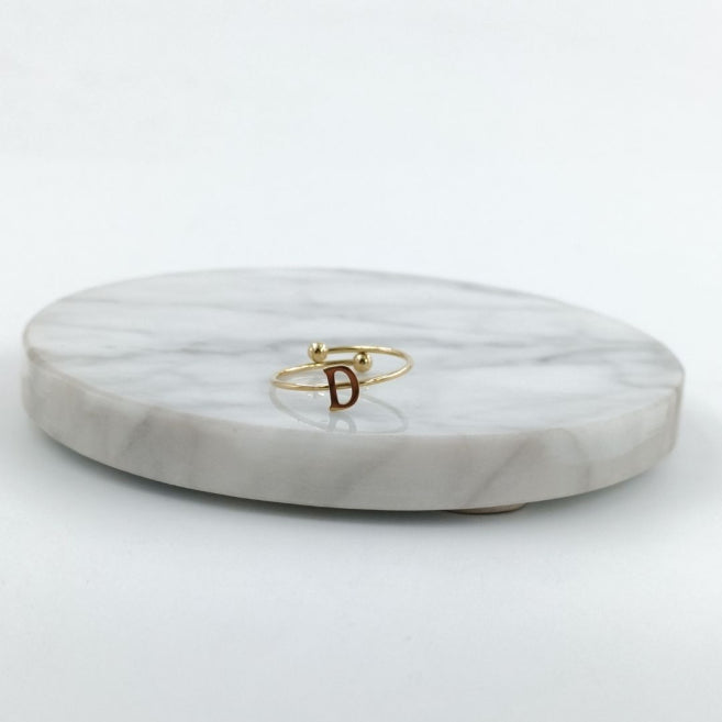 Anillo Dorado Inicial Personalizada