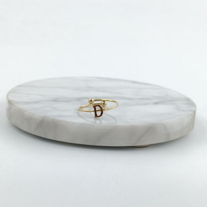Anillo Dorado Inicial Personalizada