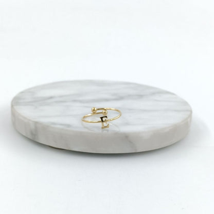 Anillo Dorado Inicial Personalizada