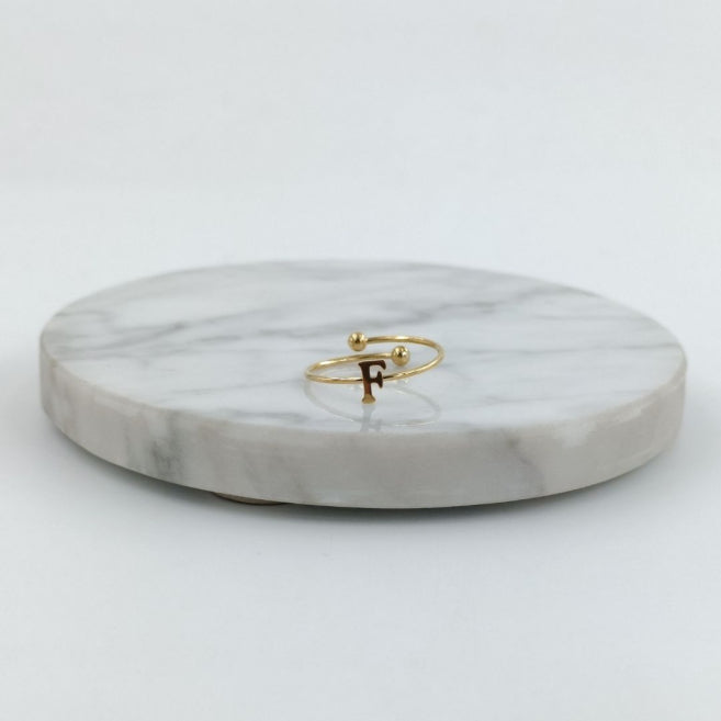 Anillo Dorado Inicial Personalizada