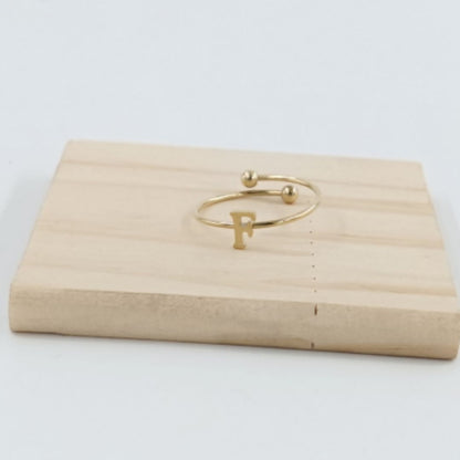 Anillo Dorado Inicial Personalizada