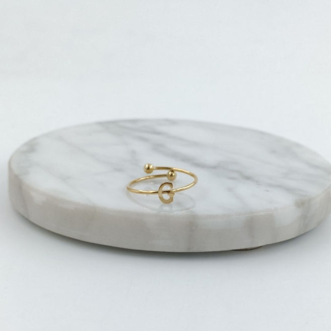 Anillo Dorado Inicial Personalizada