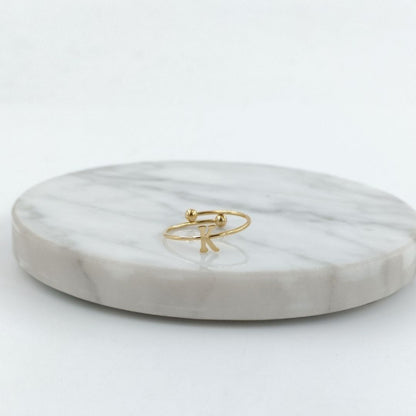 Anillo Dorado Inicial Personalizada