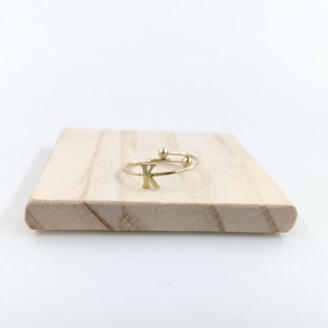 Anillo Dorado Inicial Personalizada