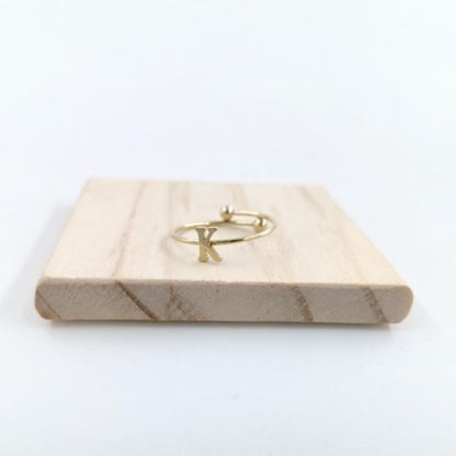 Anillo Dorado Inicial Personalizada