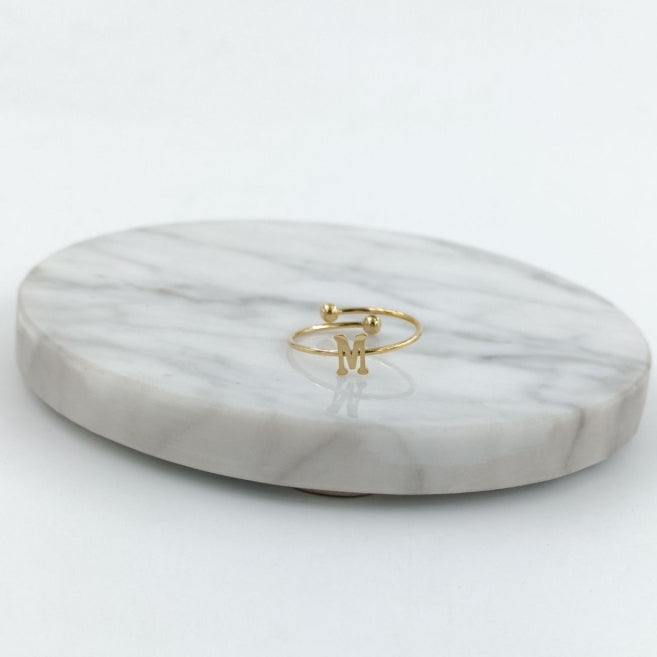Anillo Dorado Inicial Personalizada