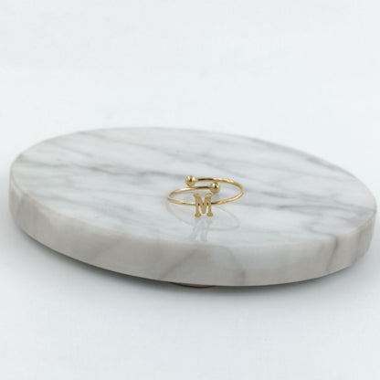 Anillo Dorado Inicial Personalizada