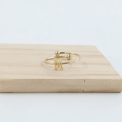 Anillo Dorado Inicial Personalizada