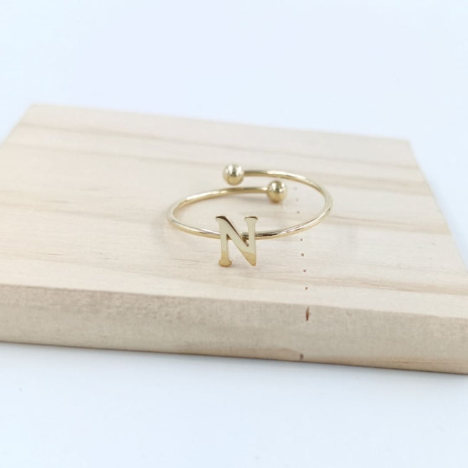 Anillo Dorado Inicial Personalizada