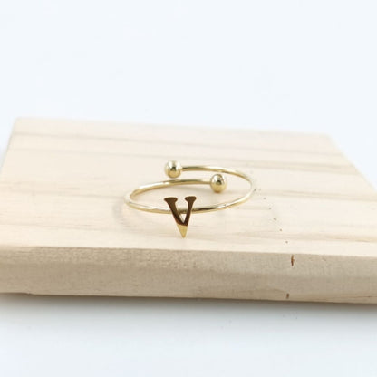 Anillo Dorado Inicial Personalizada