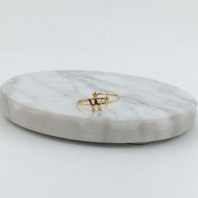 Anillo Dorado Inicial Personalizada