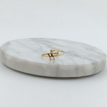 Anillo Dorado Inicial Personalizada