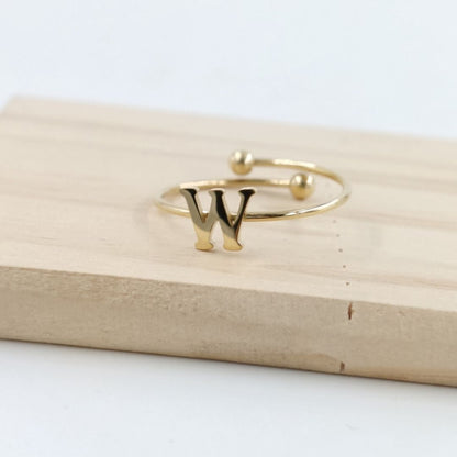 Anillo Dorado Inicial Personalizada