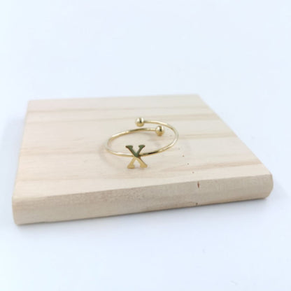 Anillo Dorado Inicial Personalizada