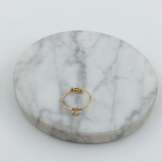 Anillo Dorado Inicial Personalizada