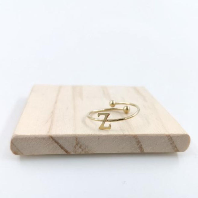 Anillo Dorado Inicial Personalizada