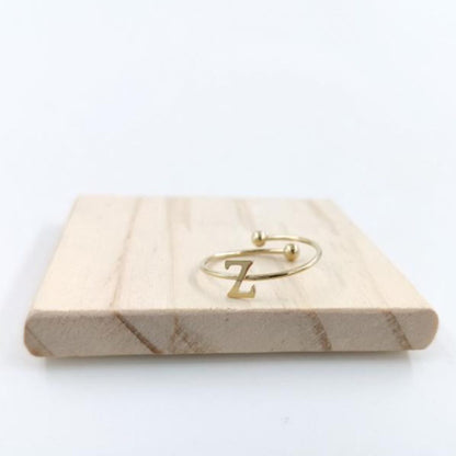 Anillo Dorado Inicial Personalizada