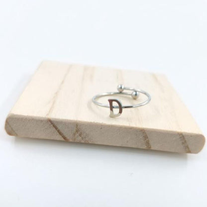 Anillo Plateado Inicial Personalizada