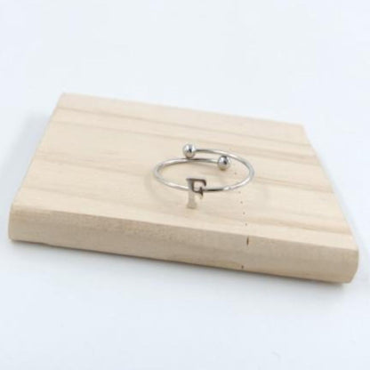 Anillo Plateado Inicial Personalizada