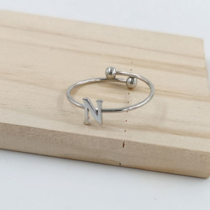 Anillo Plateado Inicial Personalizada