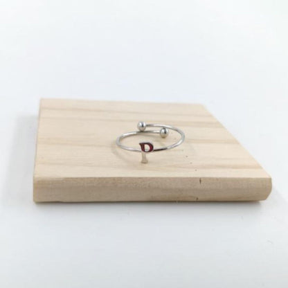 Anillo Plateado Inicial Personalizada