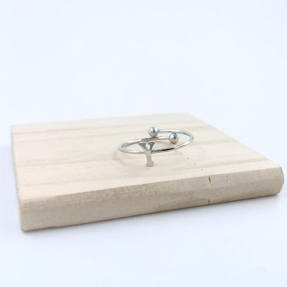 Anillo Plateado Inicial Personalizada
