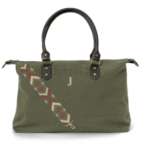 Bolso tipo tote Leonardo con iniciales bordadas a medida, diseño exclusivo Belorias.