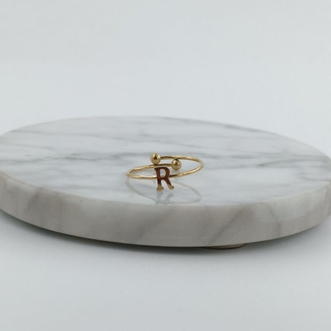 Anillo Dorado Inicial Personalizada - Belorias