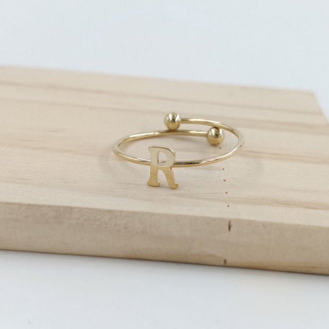 Anillo Dorado Inicial Personalizada - Belorias