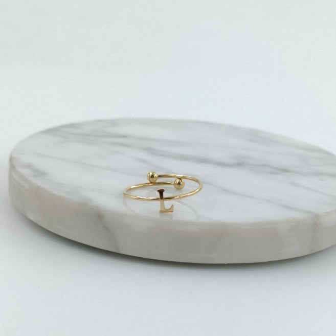 Anillo Dorado Inicial Personalizada - Belorias