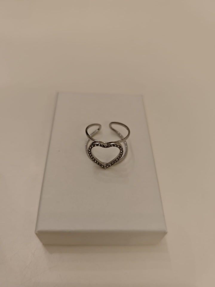 Anillo Heart Plateado - Belorias