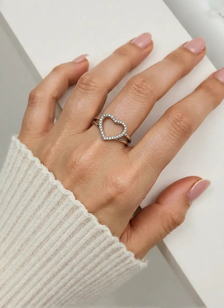 Anillo Heart Plateado - Belorias