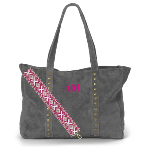 Bolso Personalizado Ante Manzoni Gris con Bordado Incluido - Belorias