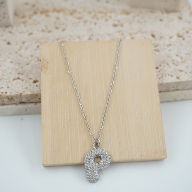 Colgante Plateado con Inicial Personalizada-Big - Belorias