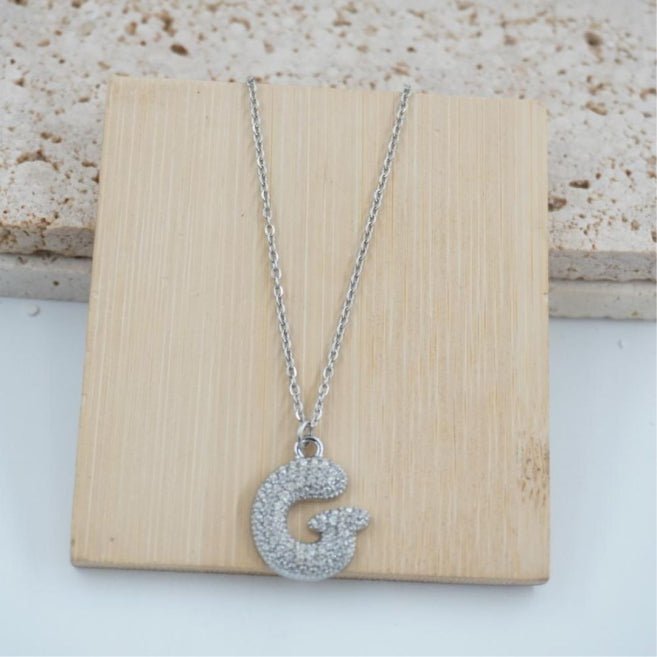 Colgante Plateado con Inicial Personalizada-Big - Belorias