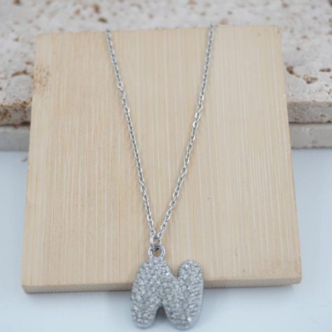 Colgante Plateado con Inicial Personalizada-Big - Belorias