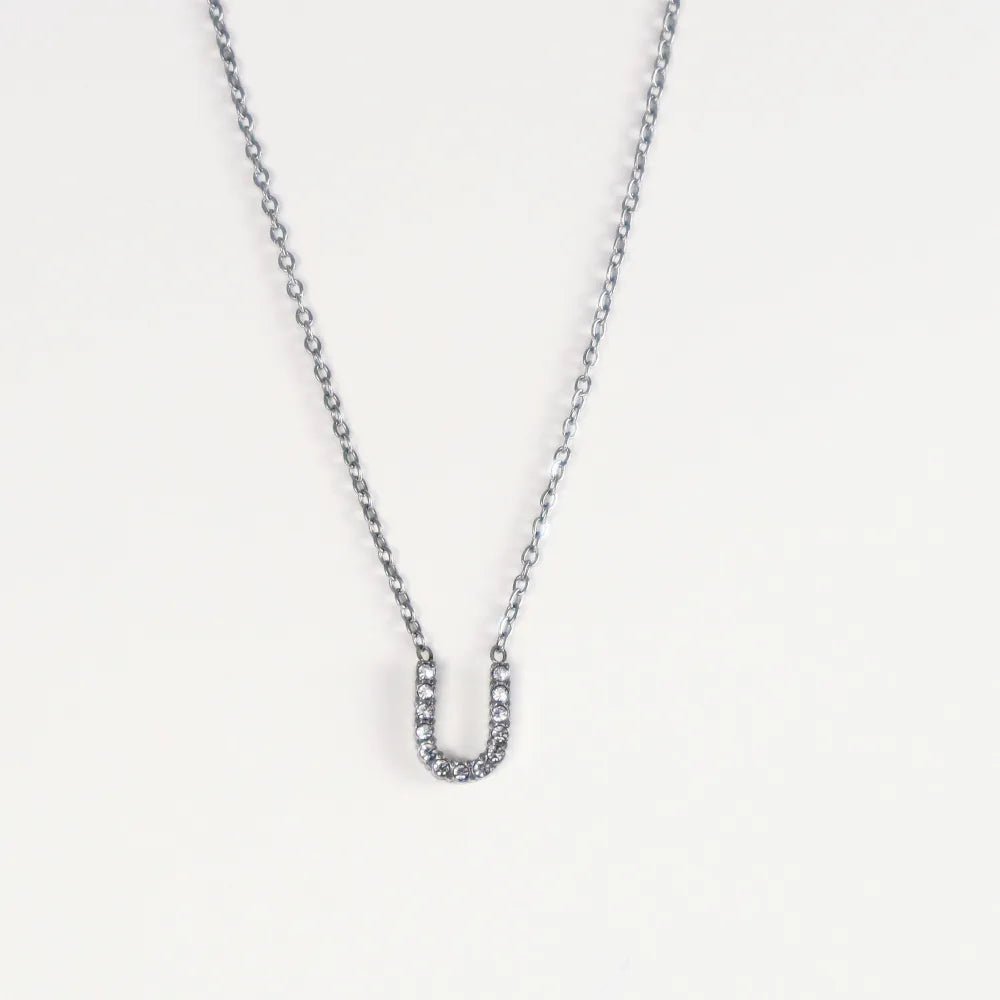 Colgante Plateado con Inicial Personalizada-Medium - Belorias