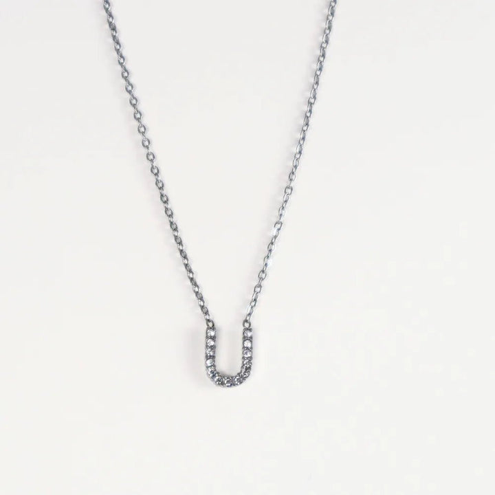 Colgante Plateado con Inicial Personalizada-Medium - Belorias