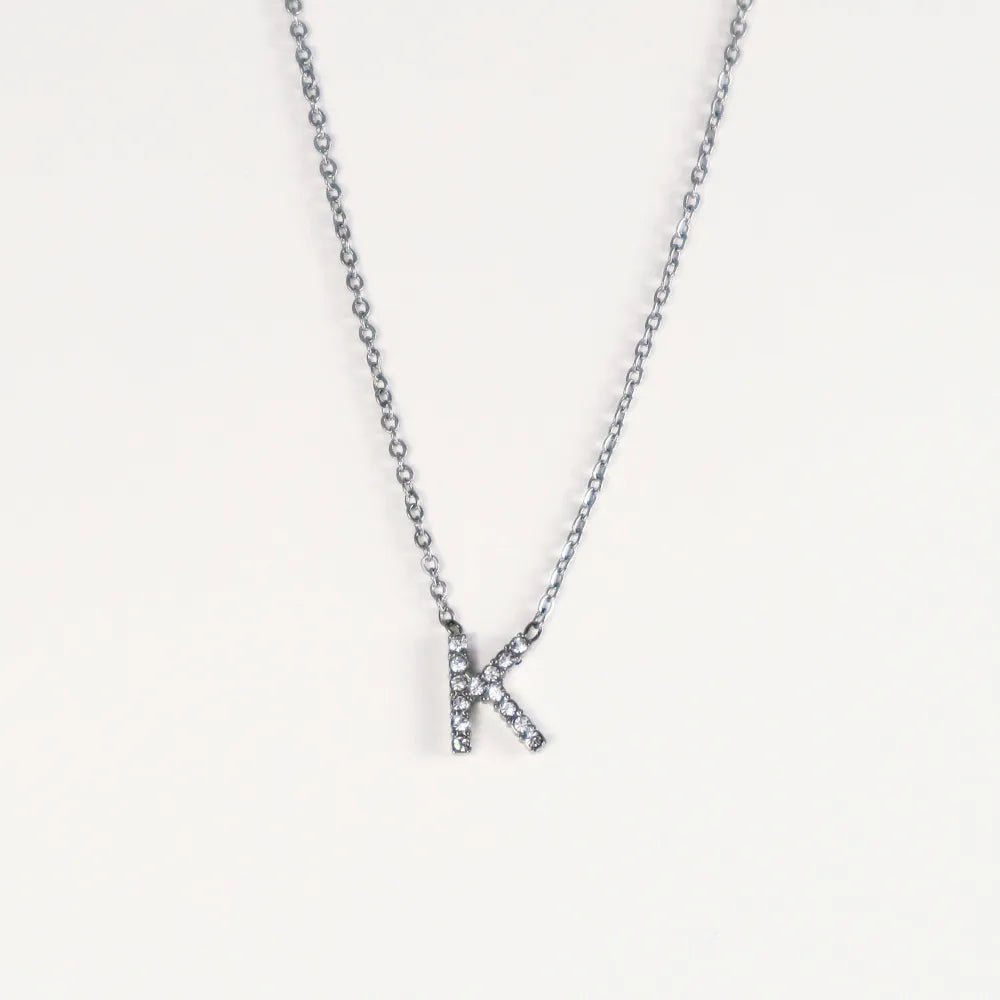 Colgante Plateado con Inicial Personalizada-Medium - Belorias