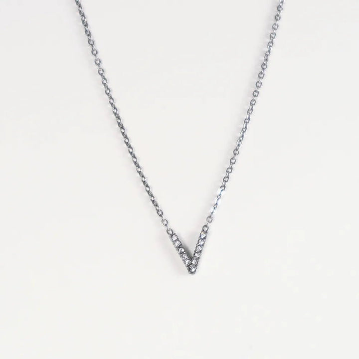 Colgante Plateado con Inicial Personalizada-Medium - Belorias