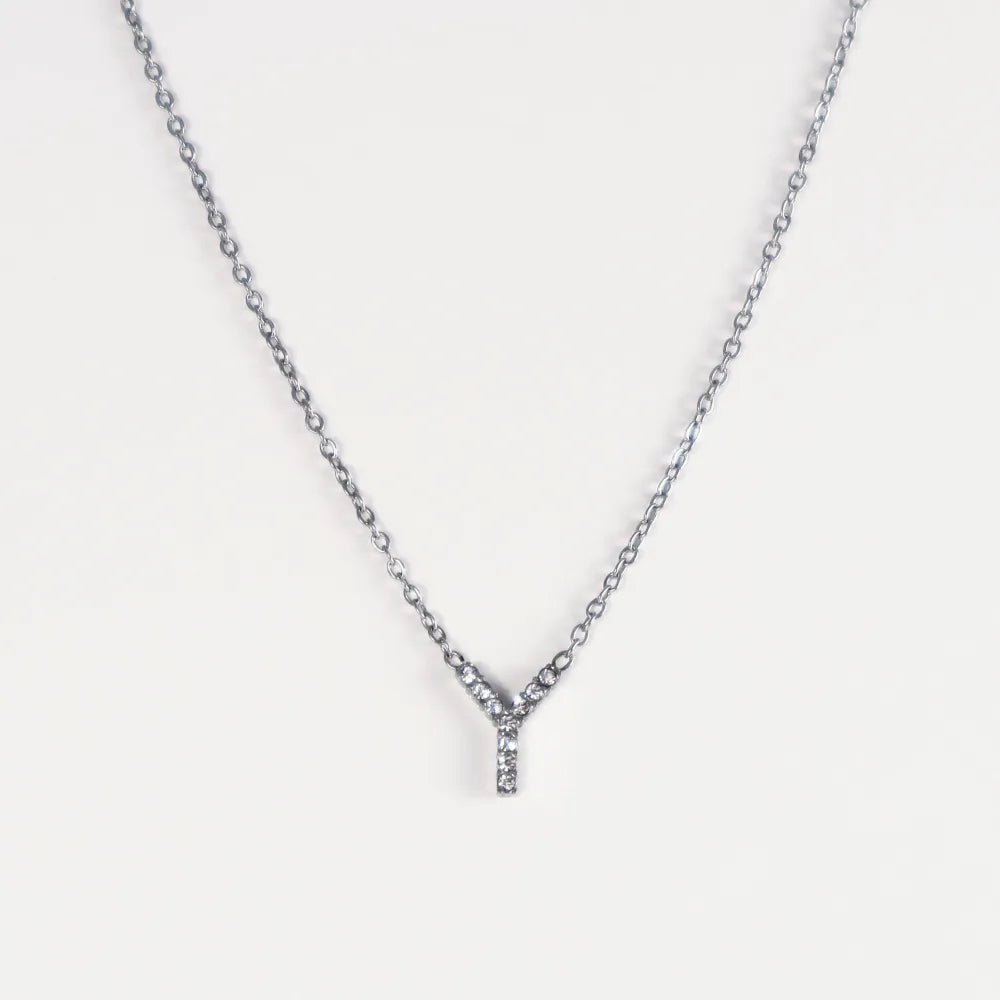 Colgante Plateado con Inicial Personalizada-Medium - Belorias