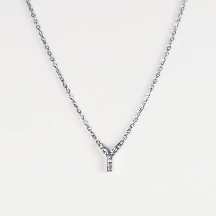 Colgante Plateado con Inicial Personalizada-Medium - Belorias