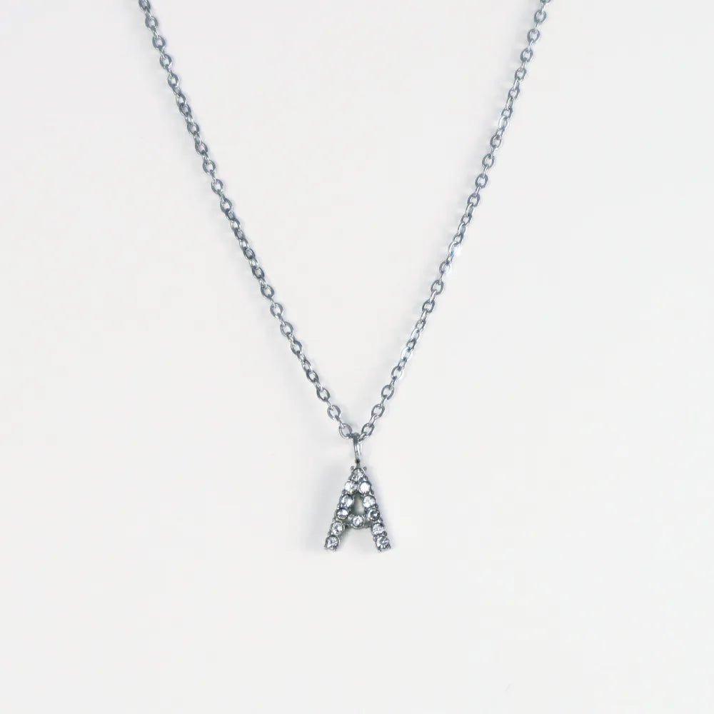 Colgante Plateado con Inicial Personalizada-Medium - Belorias